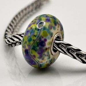 TROLLBEADS Authentic TrollStone LAA 925S Yellow Purple Green Blue Confetti